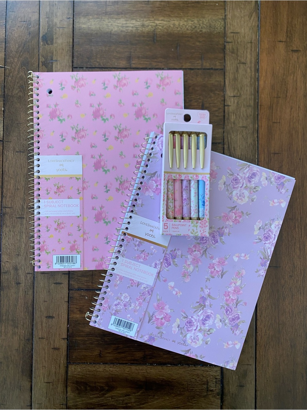 Loveshack Fancy floral Spiral Notebooks with Floral Ballpoint Pen Set